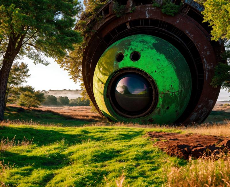 01114-109220854-(raw photo_1.2),a large green object sitting in the middle of a field, many giant glowing eye balls, old ruins, gigantic robot h.jpg